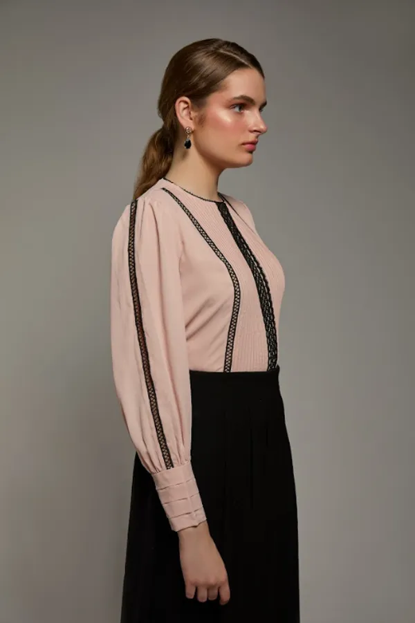 Peach_Polyester_Ember_Lace_Top_For_Women