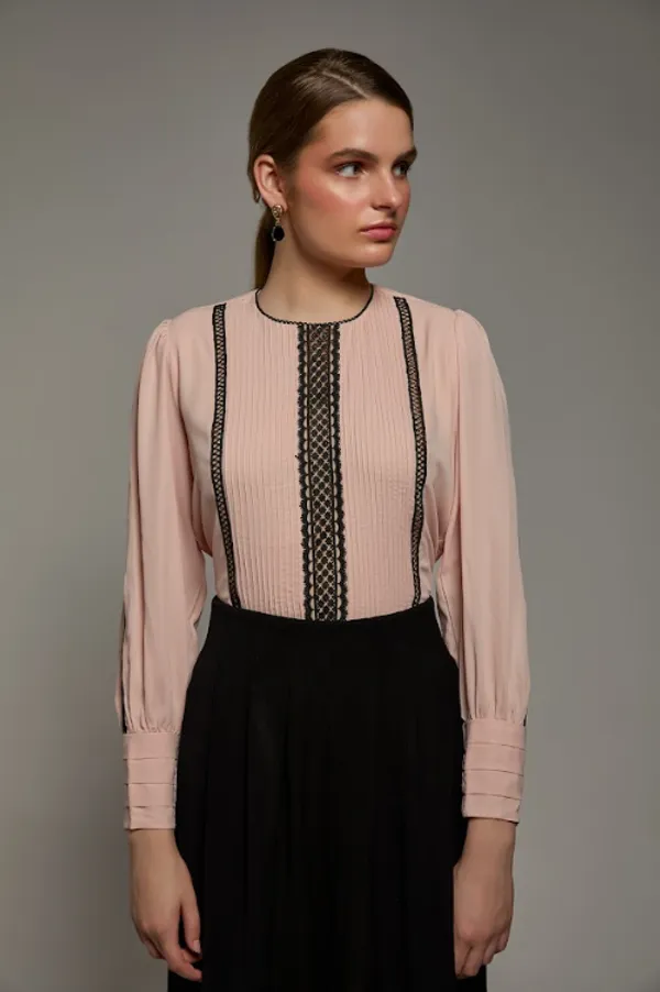 Peach_Polyester_Ember_Lace_Top_For_Women