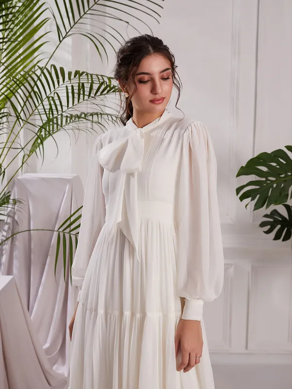 Elegant_White_Pleated_Midi_Dress_|_Tiered_dress_with_Bow_tie_Detail
