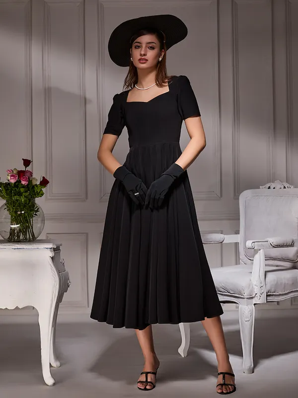 Vintage_Black_Midi_Dress_|_Luxurious_one_piece_dress