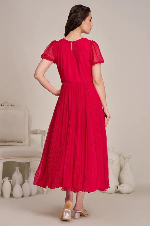 DARK_PINK_GEORGETTE_GATHERED_DRESS