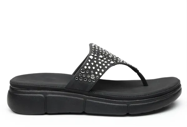 Black_Artificial_Leather_Casual_Wedges_For_Women