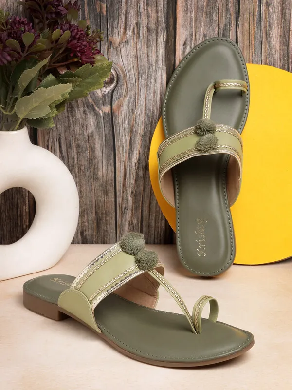 Green_Solid_Slip-On_Artificial_Leather_Casual_Wedges_For_Women
