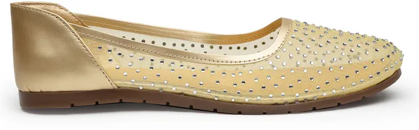 Gold_Solid_Round_Toe_Mesh_Casual_Bellies_For_Women