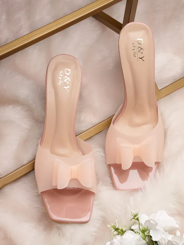 Pink_Solid_Slip-On_Rubber_Heels_For_Women