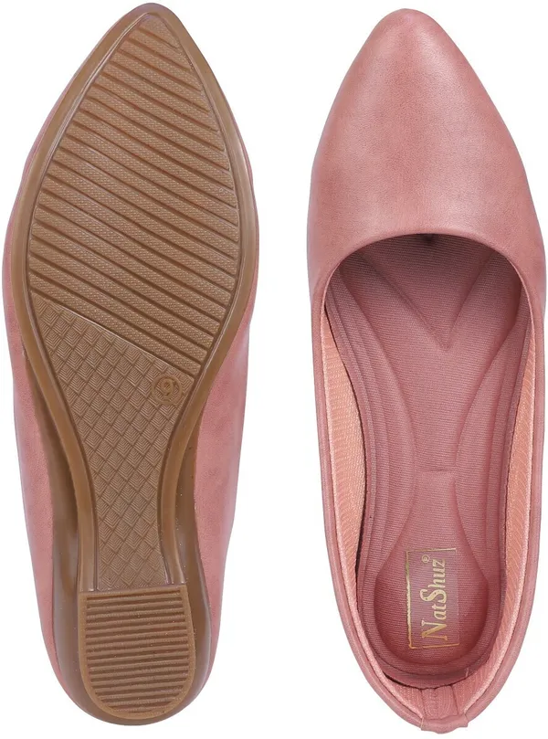 Pink_Women_Solid_Pointed_Toe_Artificial_Leather_Casual_Bellies