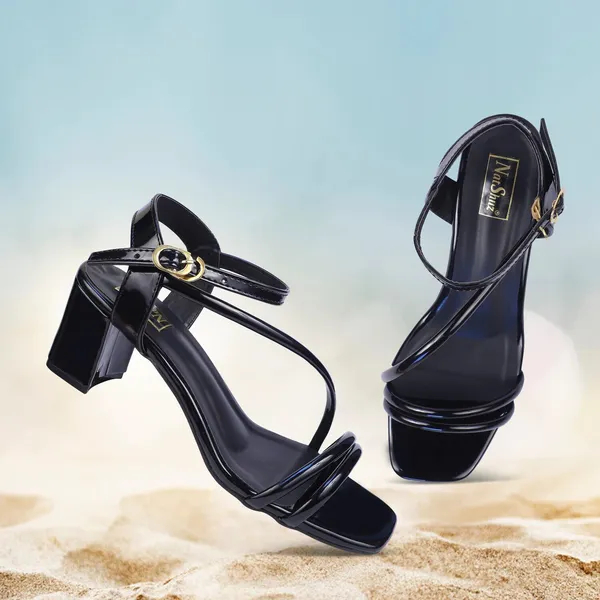 Black_Solid_Slip-On_Synthetic_Heels_For_Women