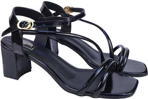 Black_Solid_Slip-On_Synthetic_Heels_For_Women