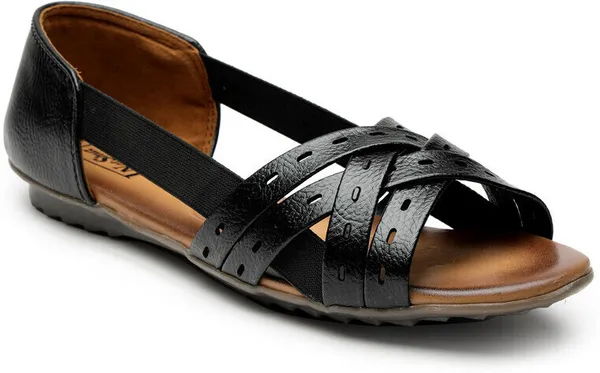 Black_Solid_Round_Toe_Synthetic_Leather_Casual_Bellies_For_Women
