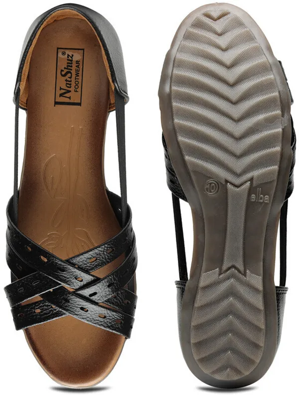 Black_Solid_Round_Toe_Synthetic_Leather_Casual_Bellies_For_Women