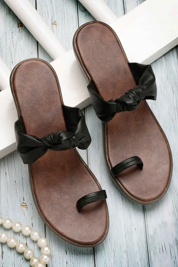 Brown::Black_Artificial_Leather_Wedges_For_Women