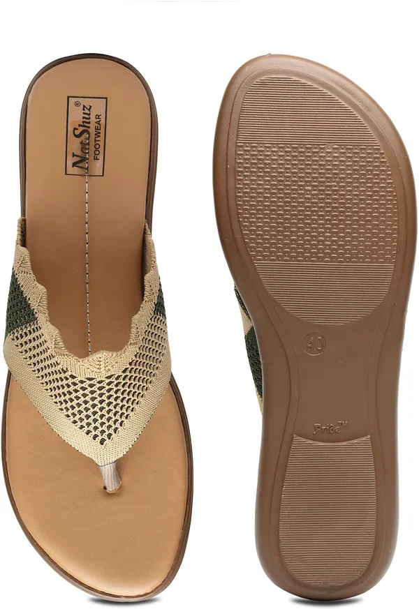 Olive_Solid_Slip-On_Mesh_Flats_For_Women