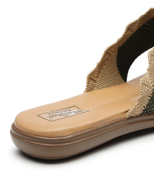 Olive_Solid_Slip-On_Mesh_Flats_For_Women