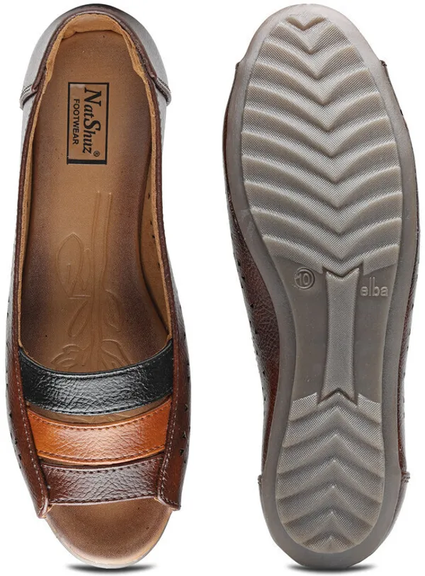 Brown_Solid_Round_Toe_Synthetic_Leather_Casual_Brogues_For_Women