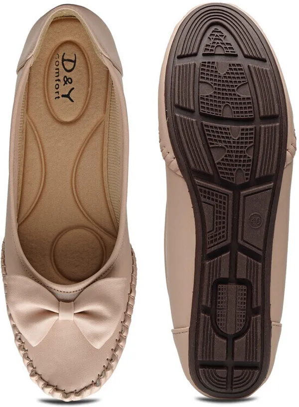 Beige_Solid_Round_Toe_Synthetic_Leather_Casual_Bellies_For_Women
