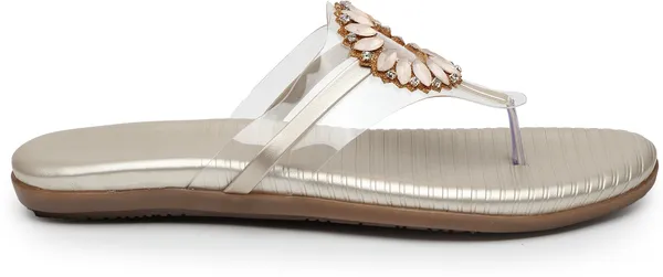 Gold_Solid_Slip-On_Synthetic_Flats_For_Women