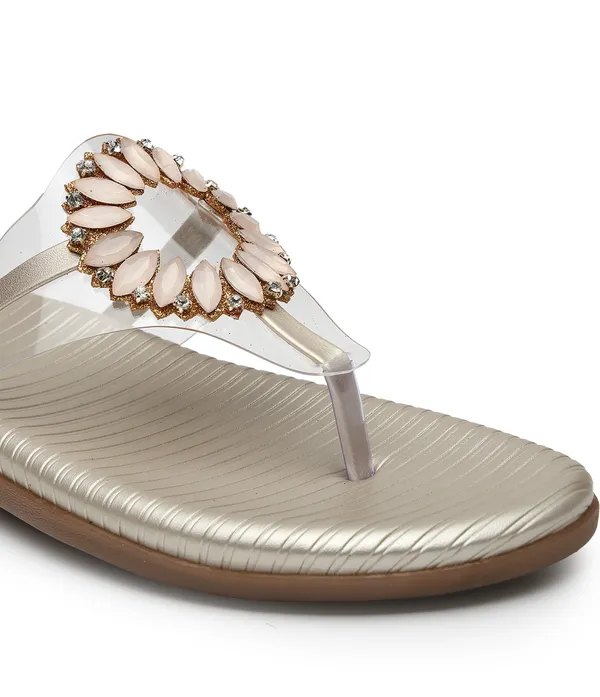 Gold_Solid_Slip-On_Synthetic_Flats_For_Women