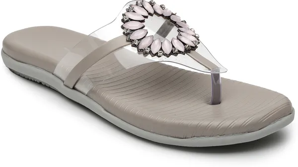 Grey_Solid_Slip-On_Synthetic_Flats_For_Women