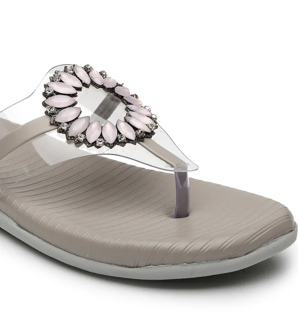 Grey_Solid_Slip-On_Synthetic_Flats_For_Women