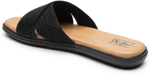 Black_Solid_Slip-On_Mesh_Casual_Wedges_For_Women
