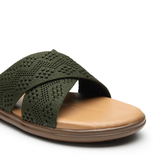 Olive_Solid_Slip-On_Mesh_Casual_Wedges_For_Women