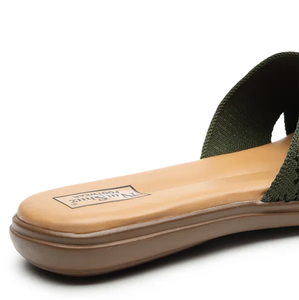 Olive_Solid_Slip-On_Mesh_Casual_Wedges_For_Women