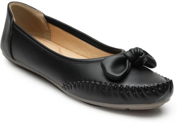 Black_Solid_Round_Toe_Synthetic_Leather_Casual_Bellies_For_Women