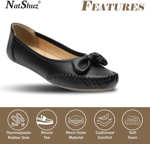 Black_Solid_Round_Toe_Synthetic_Leather_Casual_Bellies_For_Women