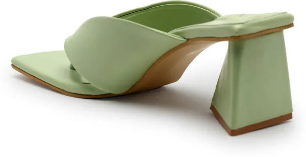 Green_Solid_Slip-On_Artificial_Leather_Heels_For_Women