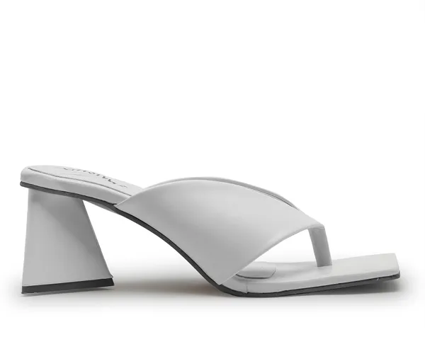 White_Solid_Slip-On_Artificial_Leather_Heels_For_Women