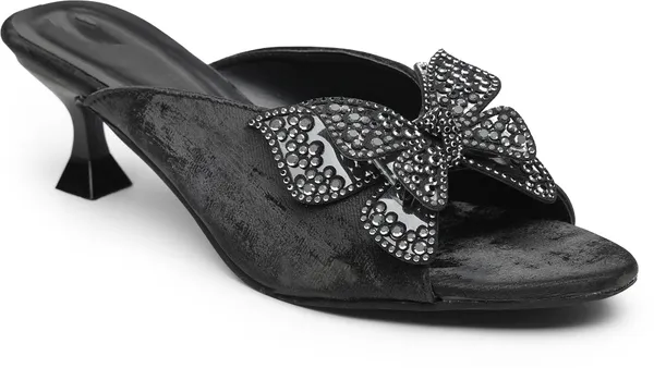 Black_Solid_Slip-On_Artificial_Leather_Heels_For_Women