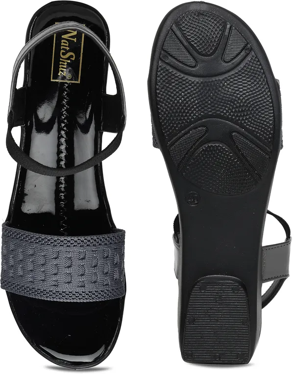 Grey_Solid_Slip_On_Synthetic_Heels_For_Women