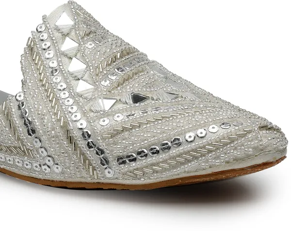 Silver_Solid_Slip-On_Synthetic_Leather_Flats_For_Women