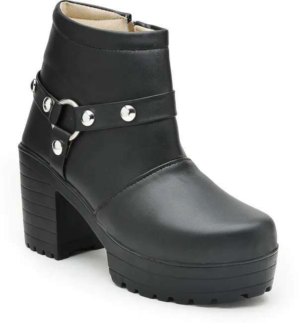 Black_Women_Solid_Round_Synthetic_Casual_Boots