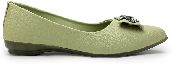 Green_Solid_Pointed_Synthetic_Leather_Casual_Bellies_For_Women