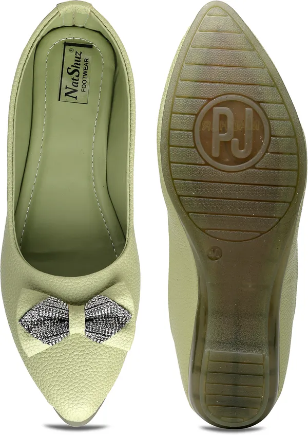 Green_Solid_Pointed_Synthetic_Leather_Casual_Bellies_For_Women