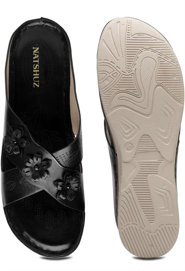 Black_Solid_Slip-On_Artificial_Leather_Casual_Wedges_For_Women