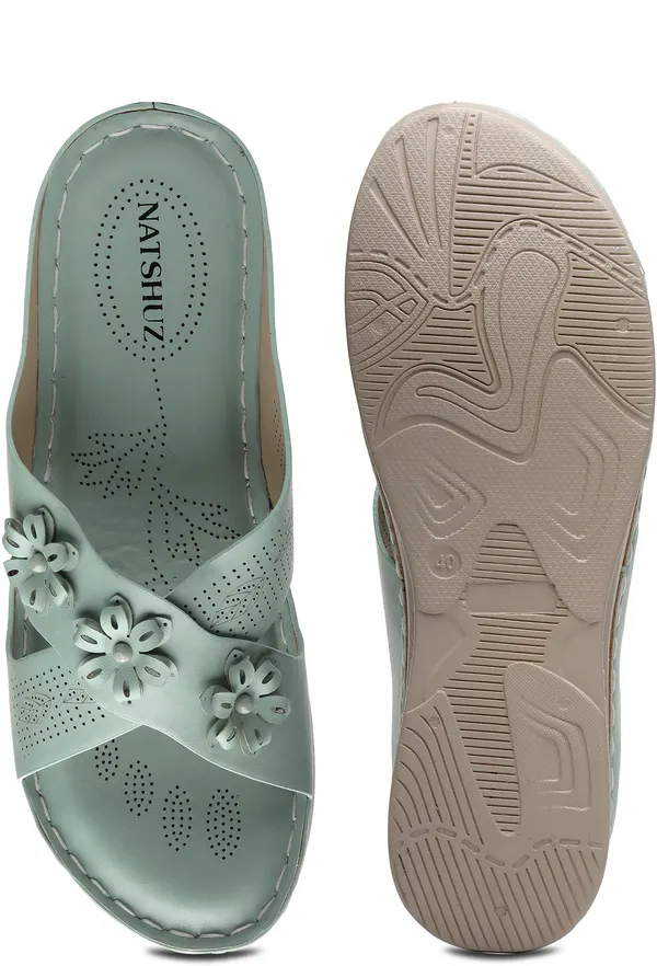 Green_Solid_Slip-On_Artificial_Leather_Casual_Wedges_For_Women