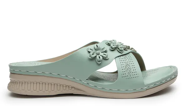 Green_Solid_Slip-On_Artificial_Leather_Casual_Wedges_For_Women