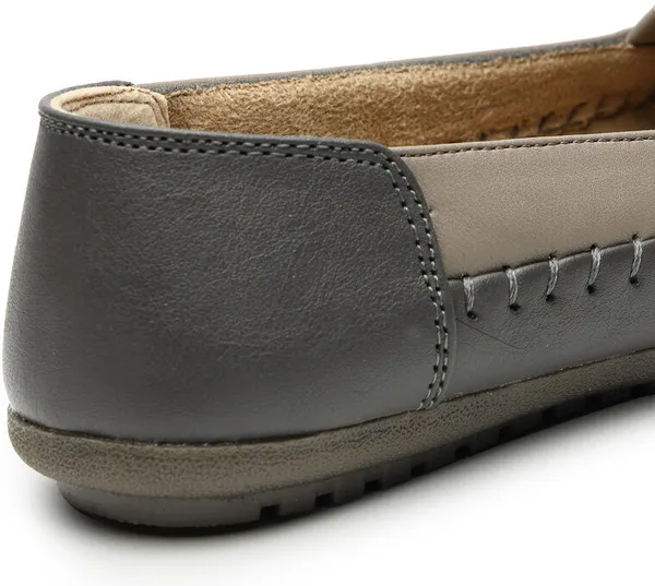 Grey_Solid_Round_Toe_Synthetic_Leather_Casual_Bellies_For_Women