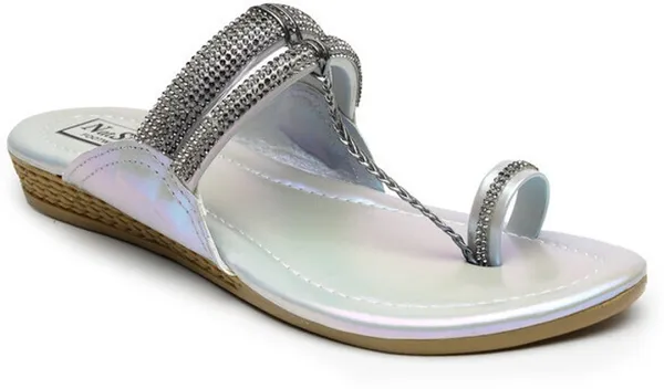 Silver_Solid_Slip-On_Artificial_Leather_Flats_For_Women