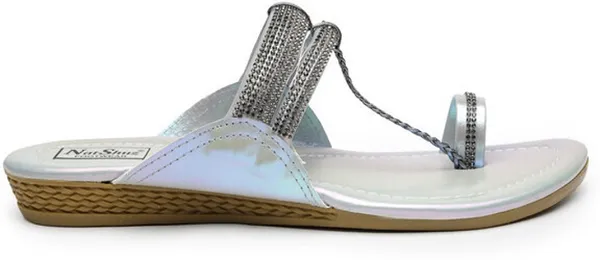 Silver_Solid_Slip-On_Artificial_Leather_Flats_For_Women