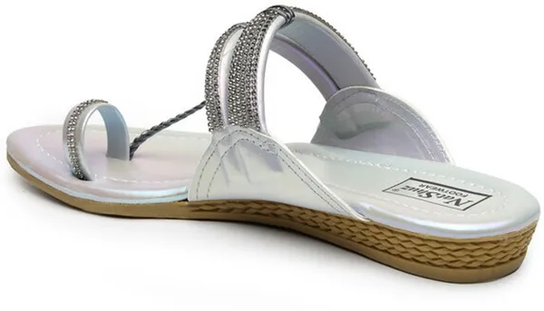 Silver_Solid_Slip-On_Artificial_Leather_Flats_For_Women