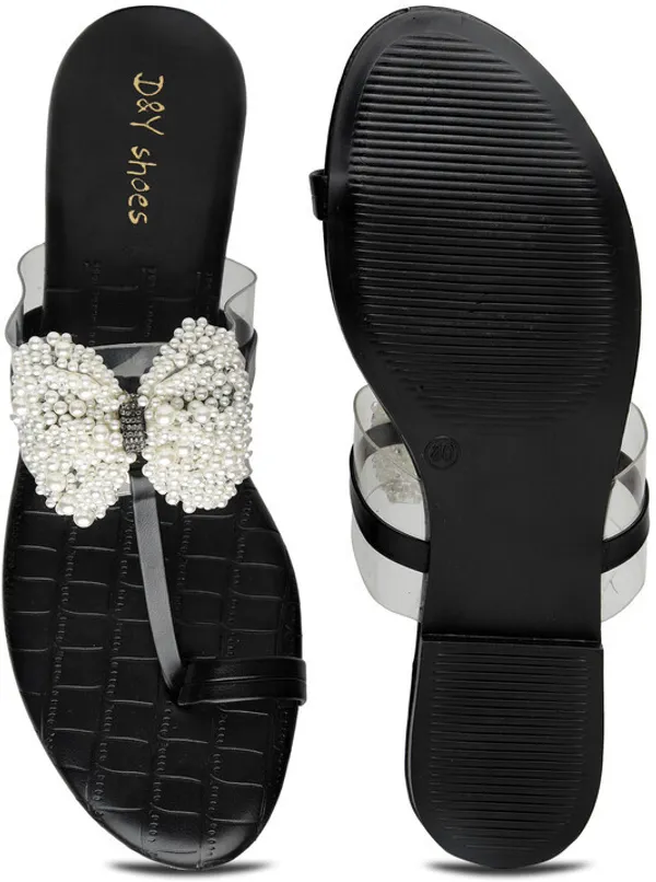 Black_Solid_Thermoplastic_Rubber_Flip_Flops_For_Women
