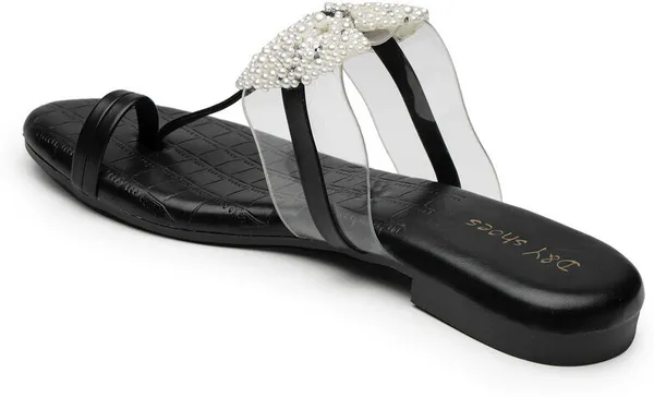 Black_Solid_Thermoplastic_Rubber_Flip_Flops_For_Women