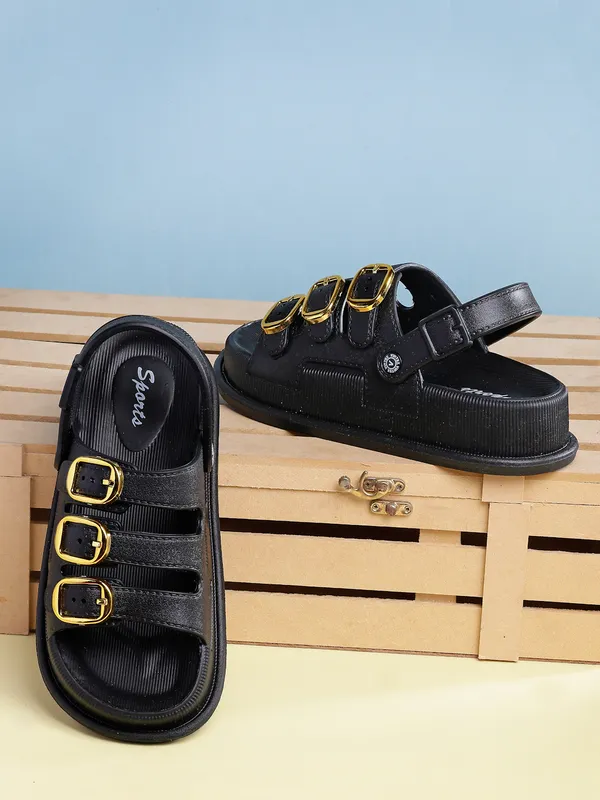 NATSHUZ_Triple_Buckle_Sandals_–_White_&_Gold