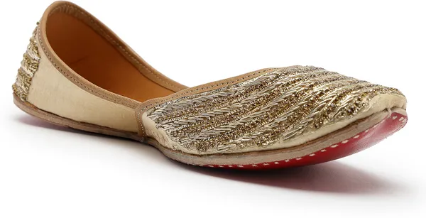 Gold_Solid__Leather_Ethnic_Casuals_For_Women
