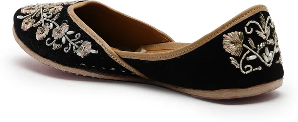 Black_Solid__Leather_Ethnic_Casuals_For_Women