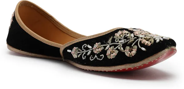 Black_Solid__Leather_Ethnic_Casuals_For_Women