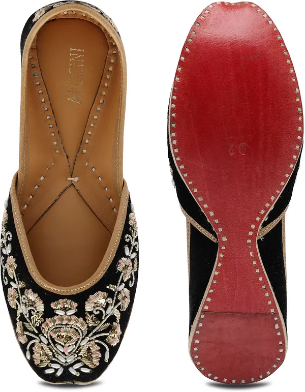 Black_Solid__Leather_Ethnic_Casuals_For_Women
